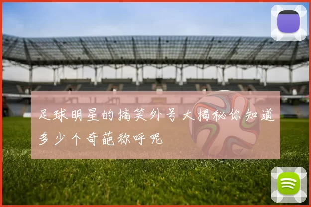 足球明星的搞笑外号大揭秘你知道多少个奇葩称呼呢